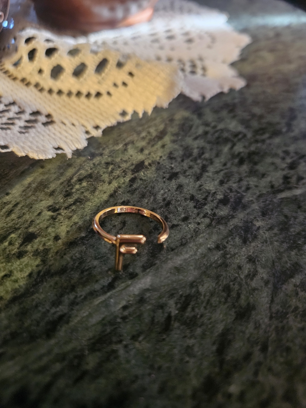 Fendi Gold 'F' Open Band Ring - Picture 3 of 4
